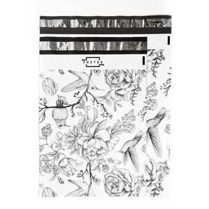 Mix of 50 large and small polymailers vintage birds boho print designer plastic